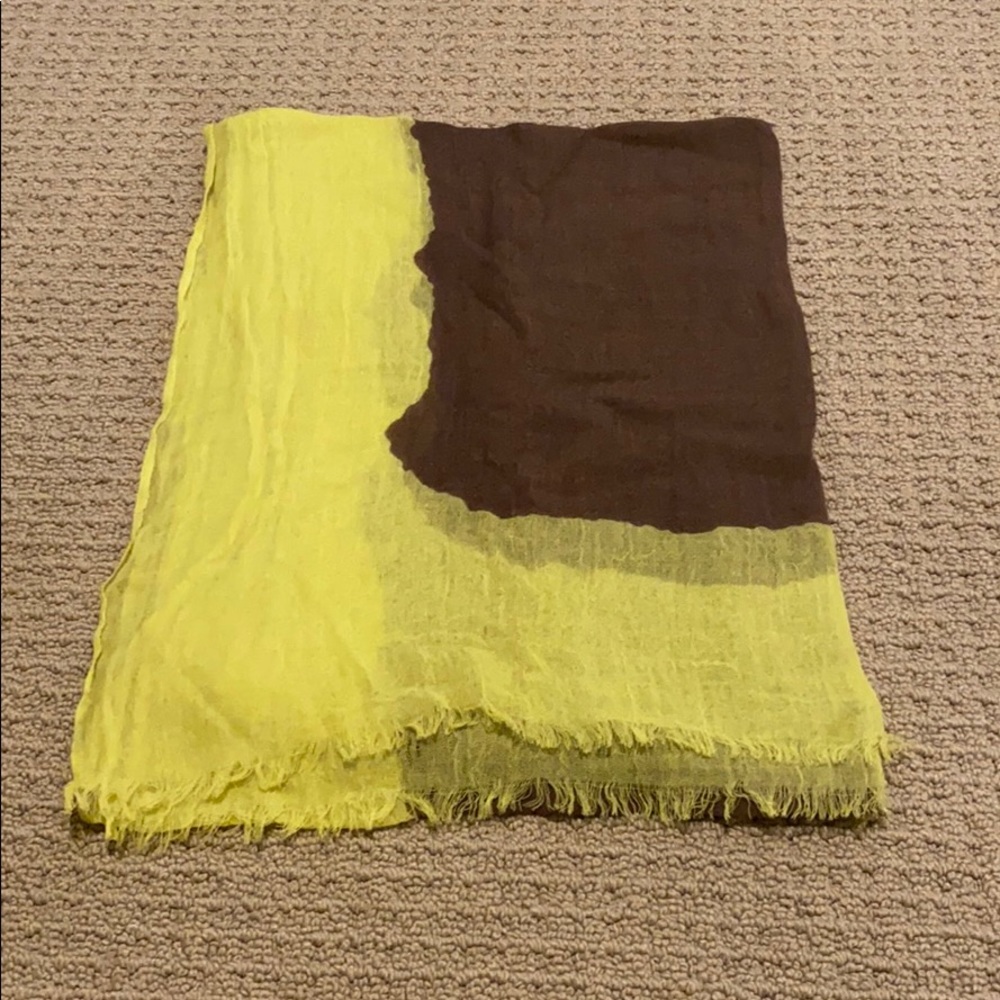 NEW Ann Taylor Green and Brown Fringe Scarf